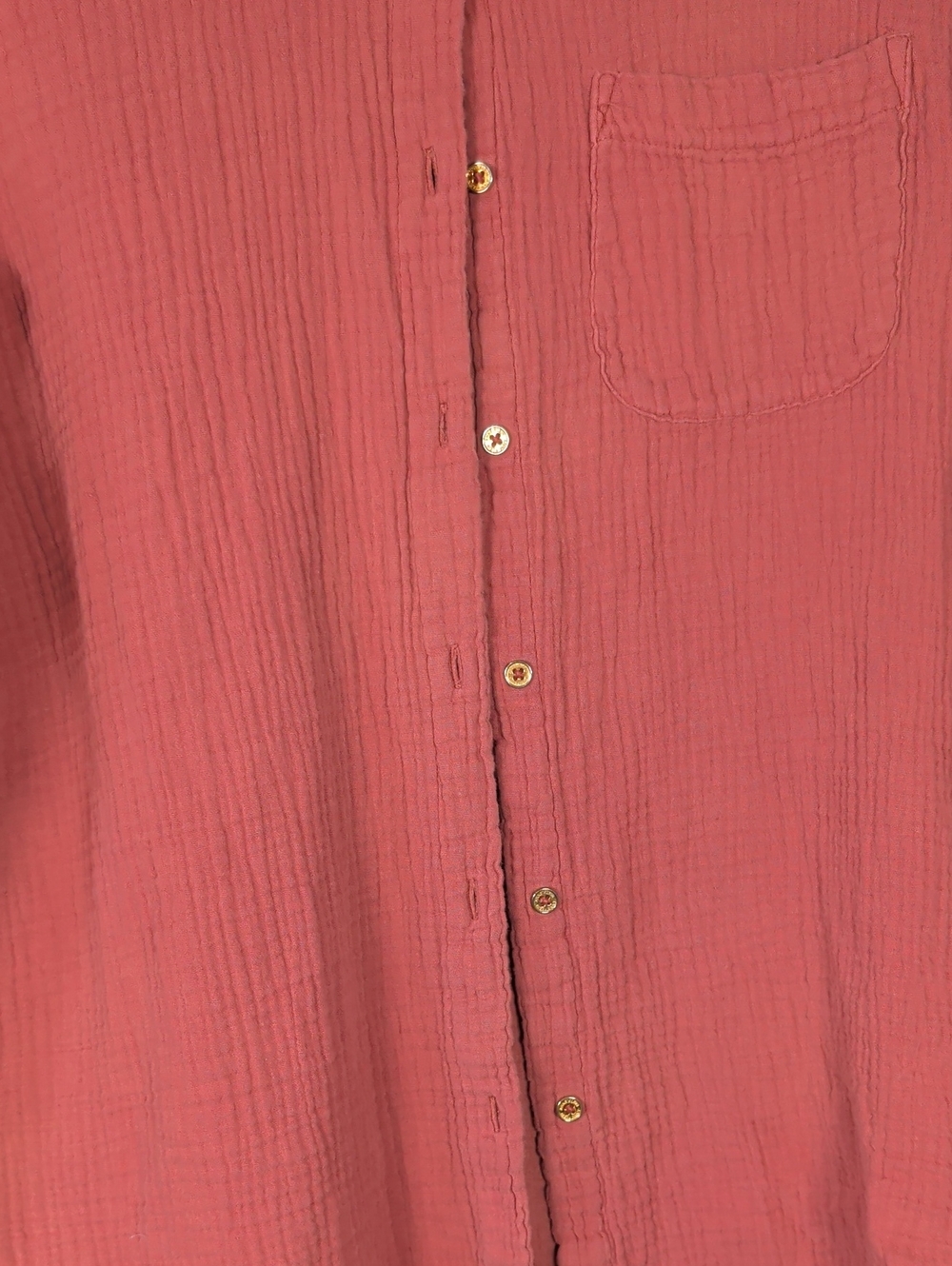 Anne Klein Cotton Textured Button-Front Shirt - Dusty Rose - Picture 8 of 11